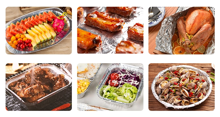 1000ml Takeaway Food Freezer Colored Aluminum Foil Pans With Plastic Cover