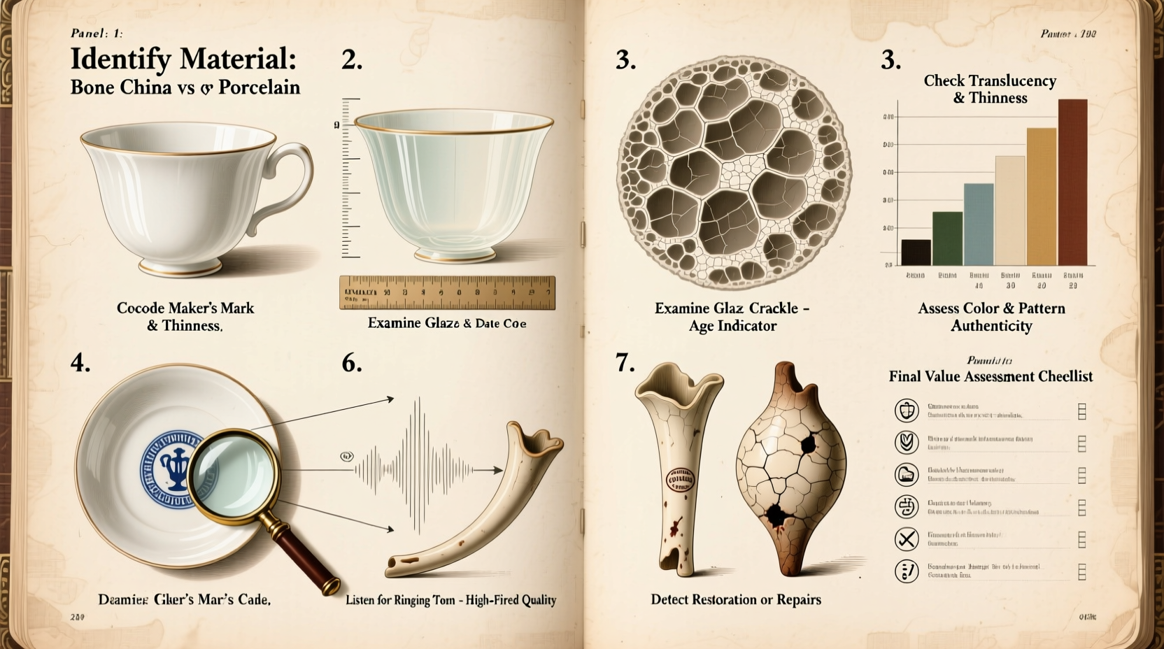 a step by step guide to accurately assessing the value of antique bone china