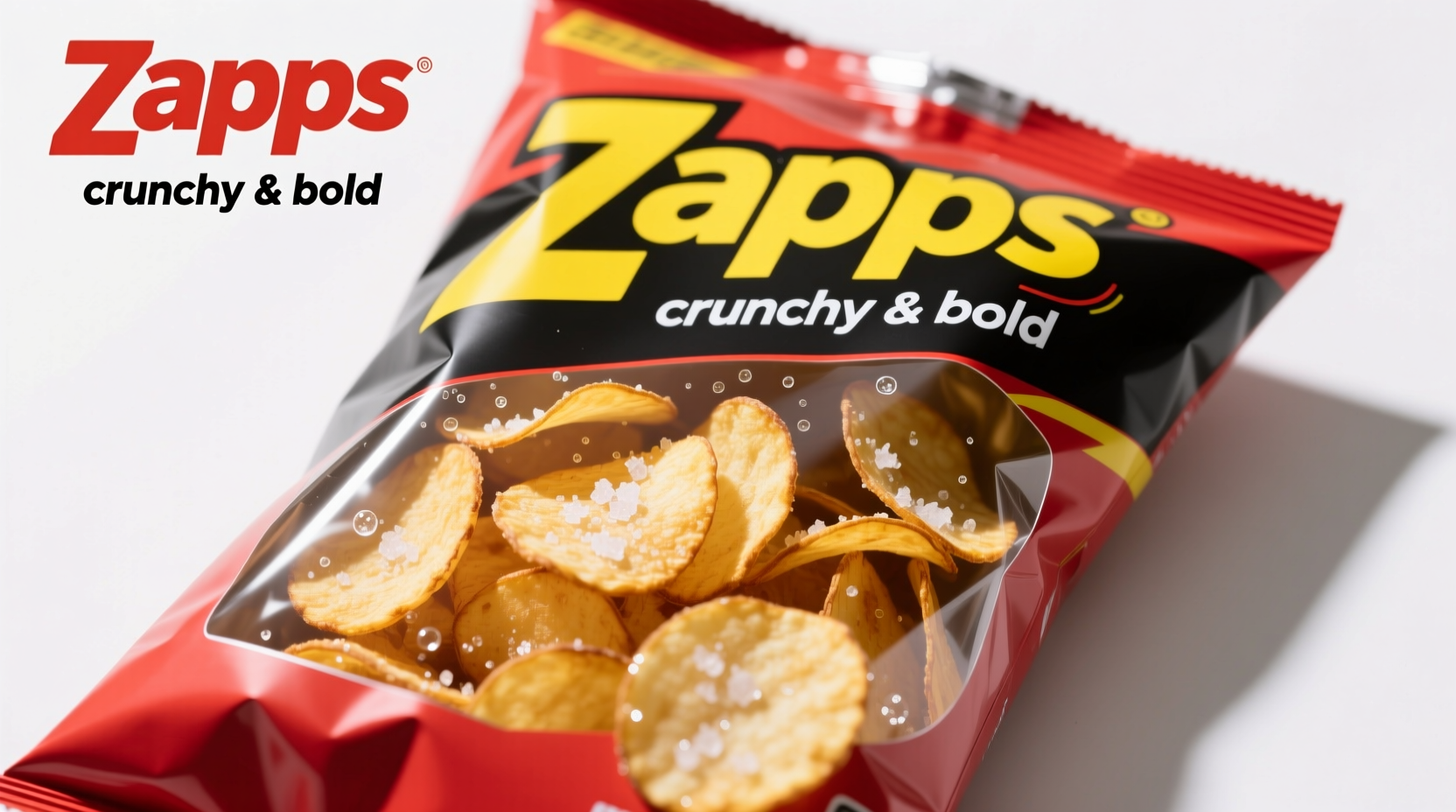 Zapps potato chips bag showing distinctive packaging and contents