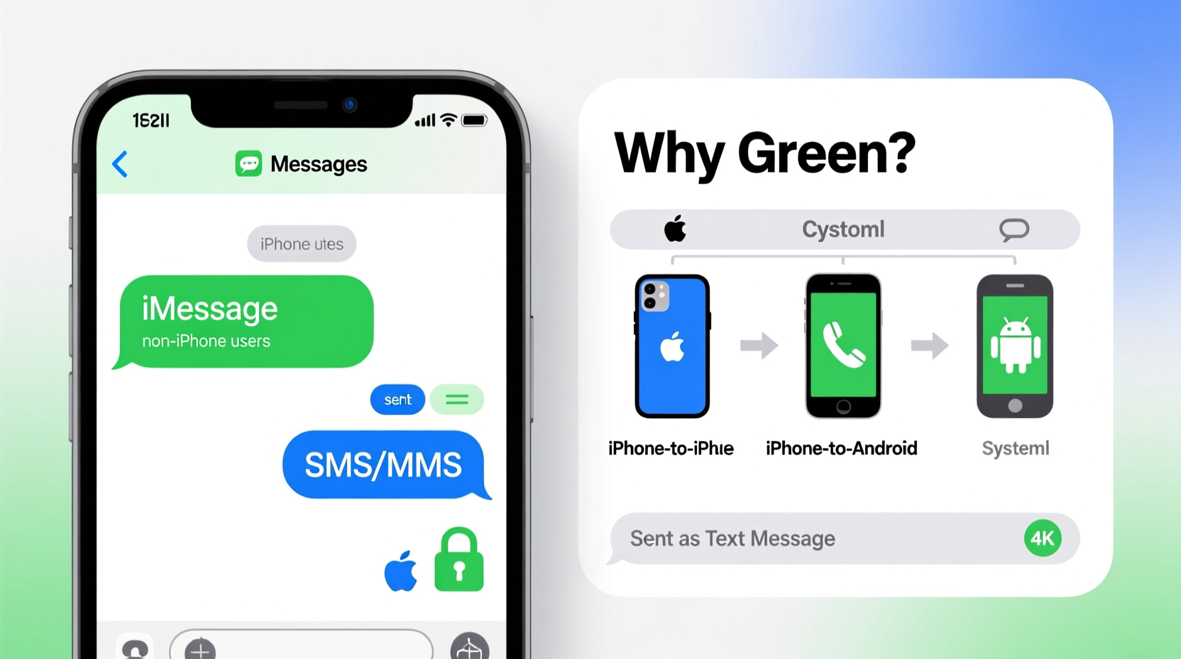 why are some of my texts green understanding iphone messages