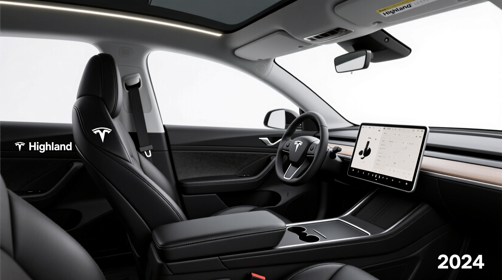 model3 highland vs 2024 interior