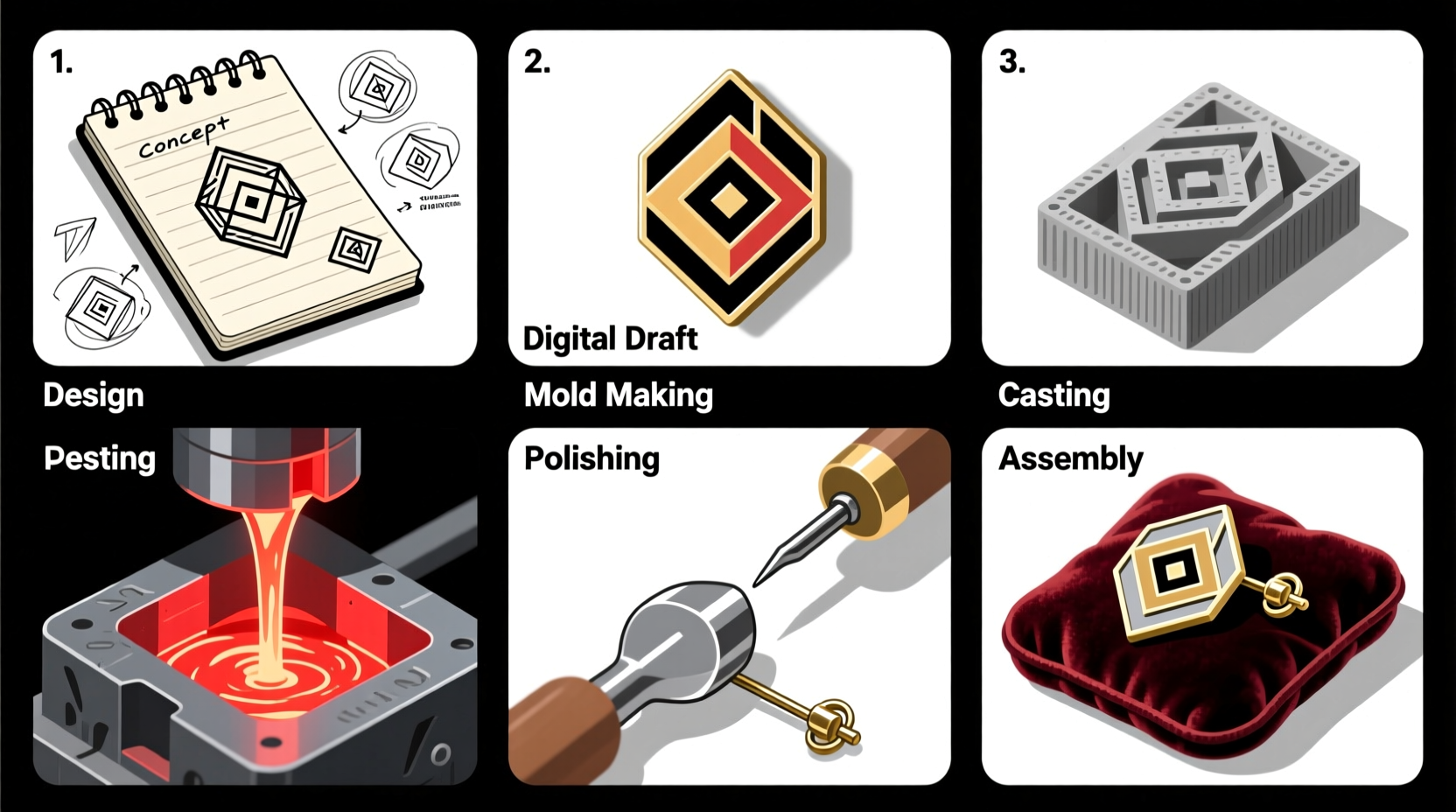 step by step guide to crafting unique lapel pins from design to finished product