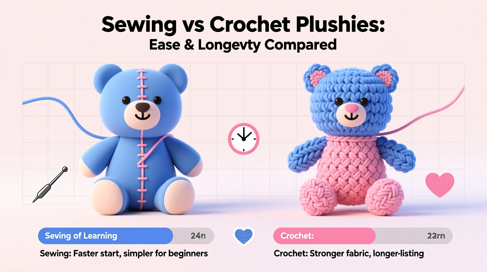 sewing vs crochet plushies which is easier and which lasts longer