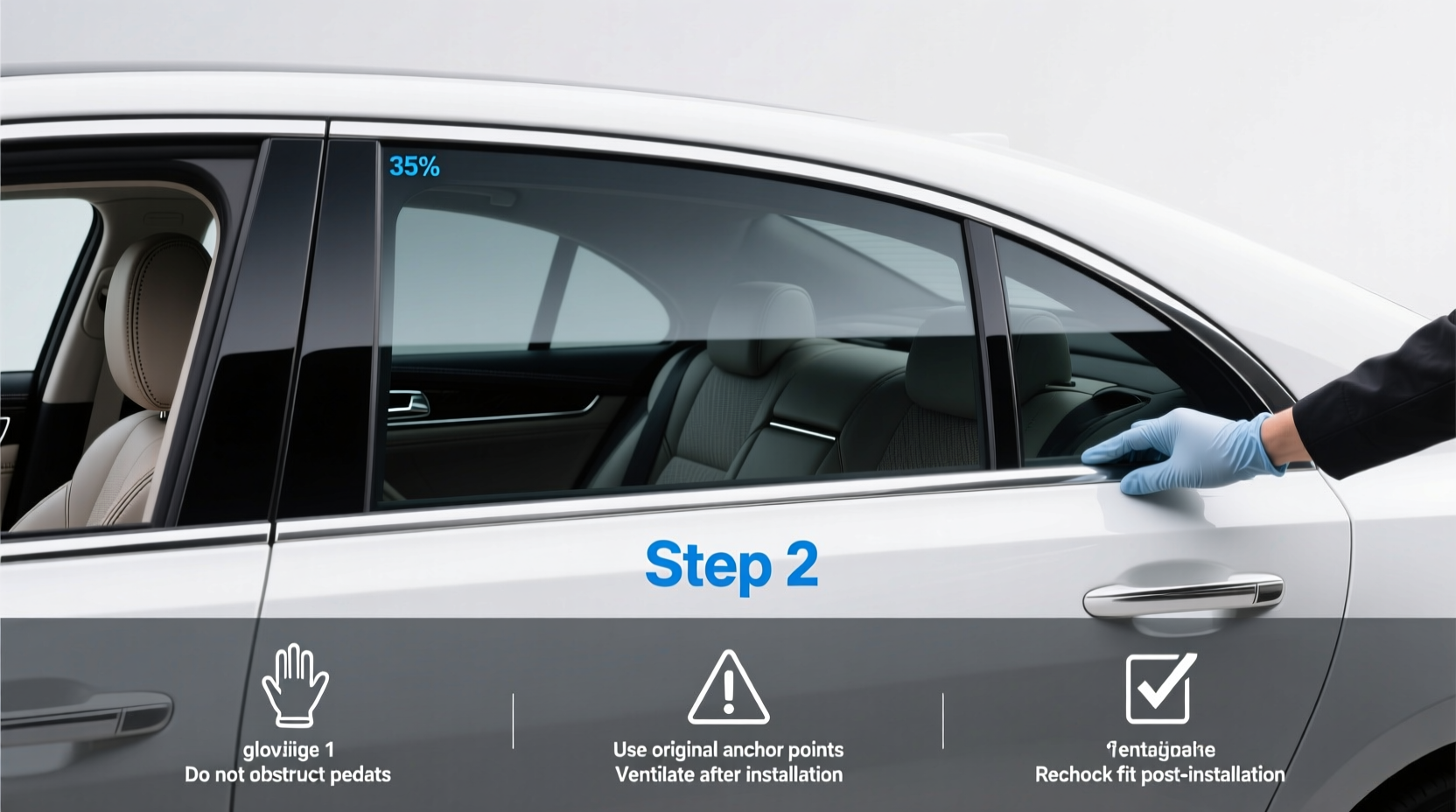 35 Percent Window Tint on White Car Buying Guide