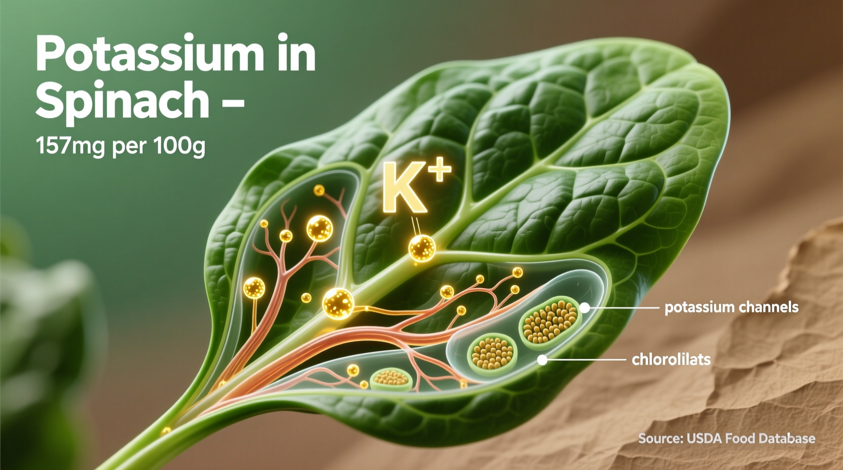 potassium in spinach