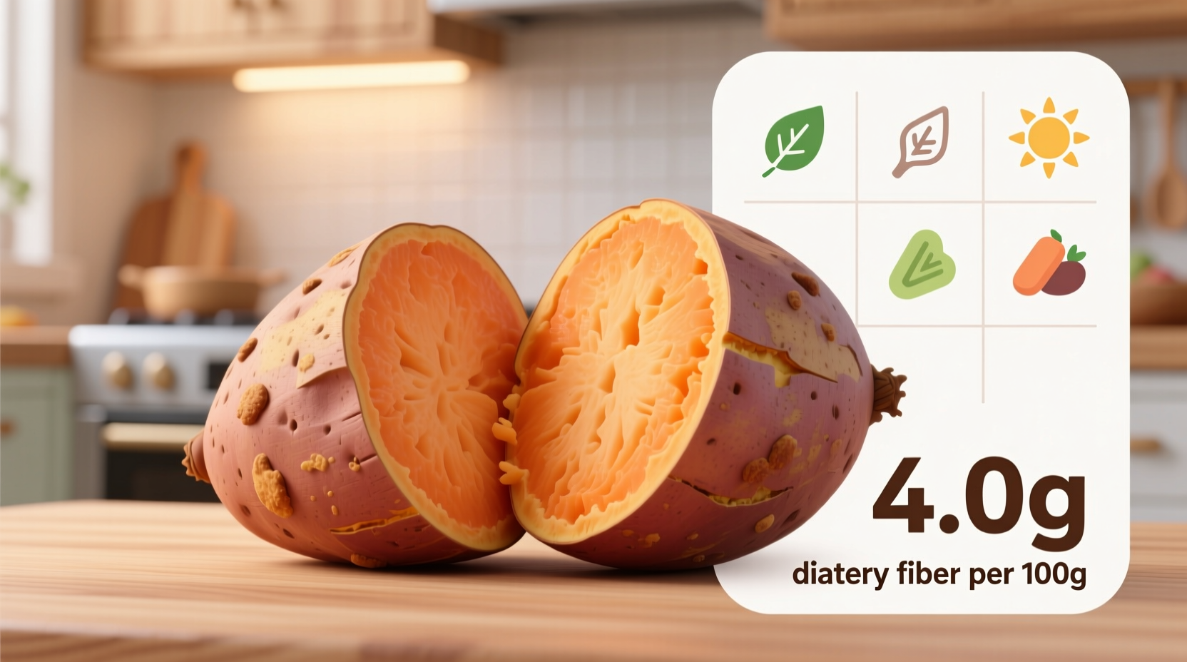how much dietary fiber in a sweet potato
