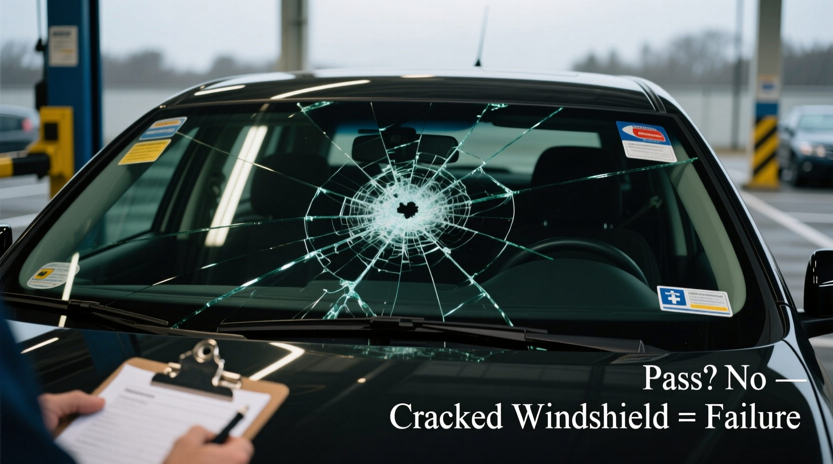 can car pass inspection with cracked windshield