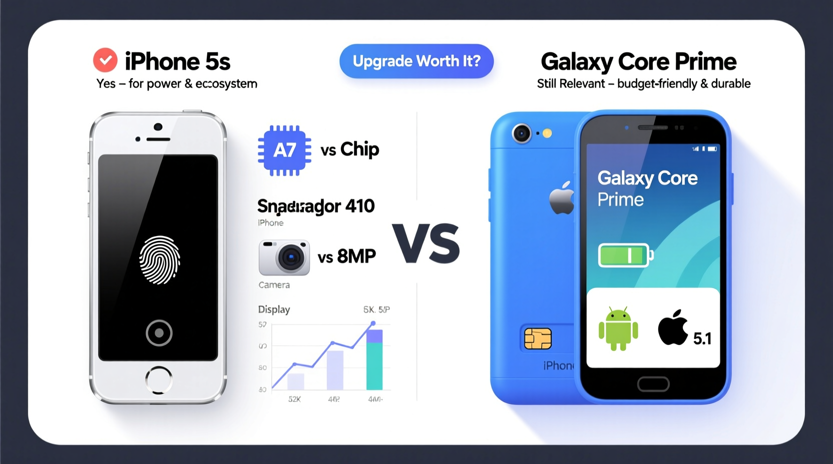 iphone 5s vs galaxy core prime was the upgrade worth it or is the core prime still a contender