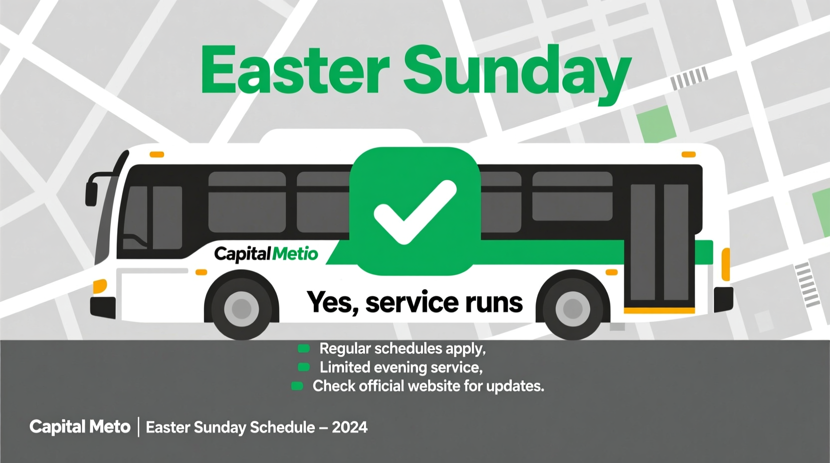 does capital metro bus system run on easter sunday
