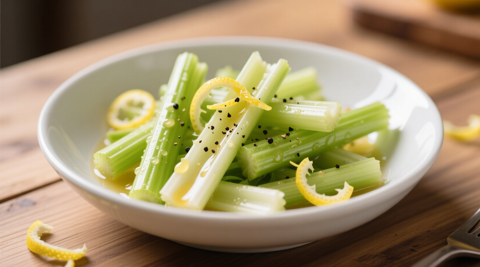 Fresh celery salad with lemon dressing