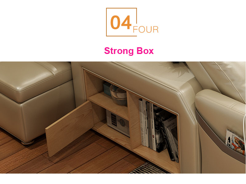 Modern leather bed design  smart multifunction bed