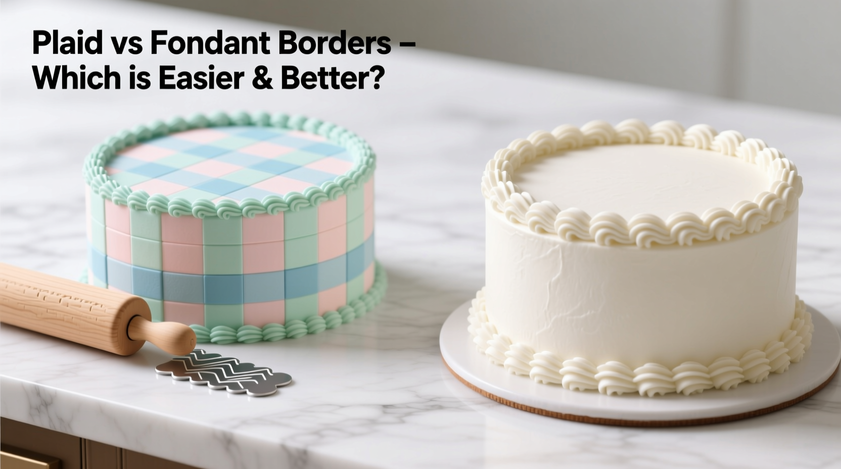 plaid vs fondant cake borders which is easier to apply and looks better