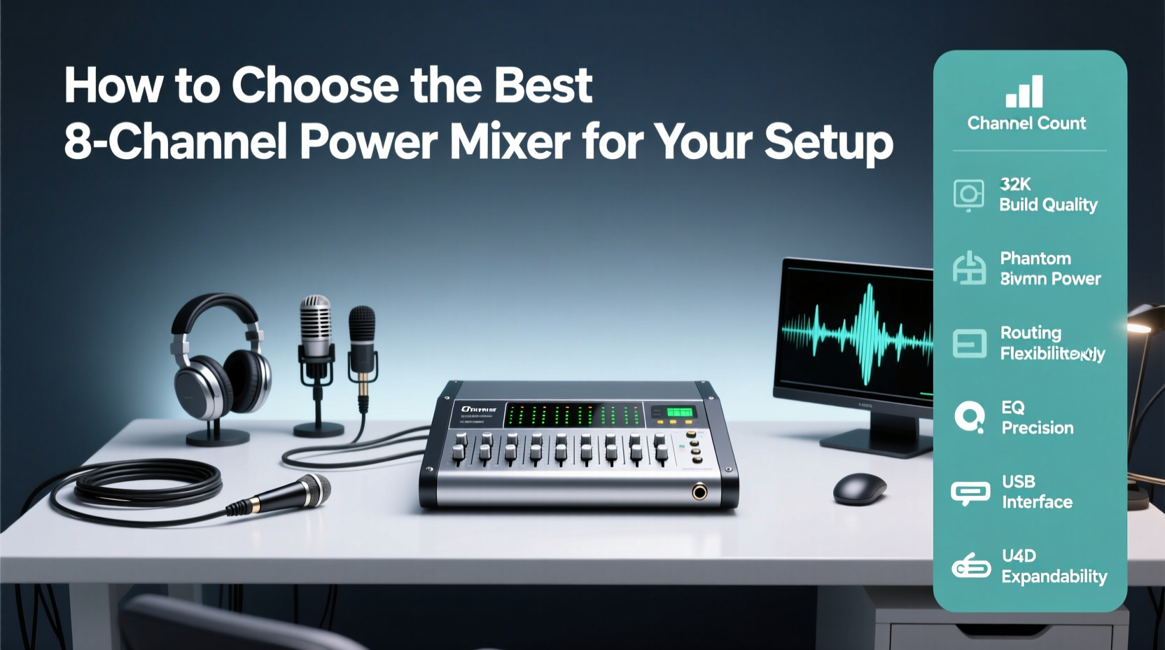 8 channel power mixer