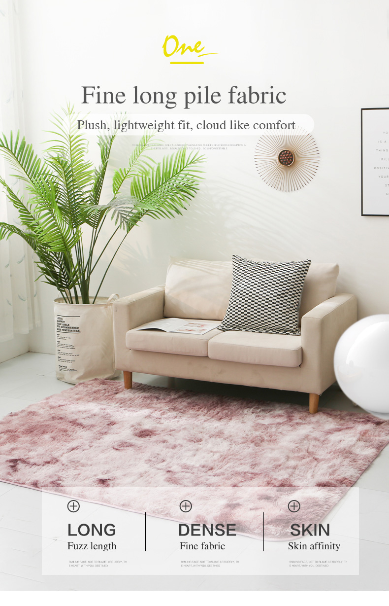 Tie Dyeing Velvet Carpet Living Room Fashion Small Large Size Rectangle Fluff Soft Comfortable Warm Four Season Eco-friendly