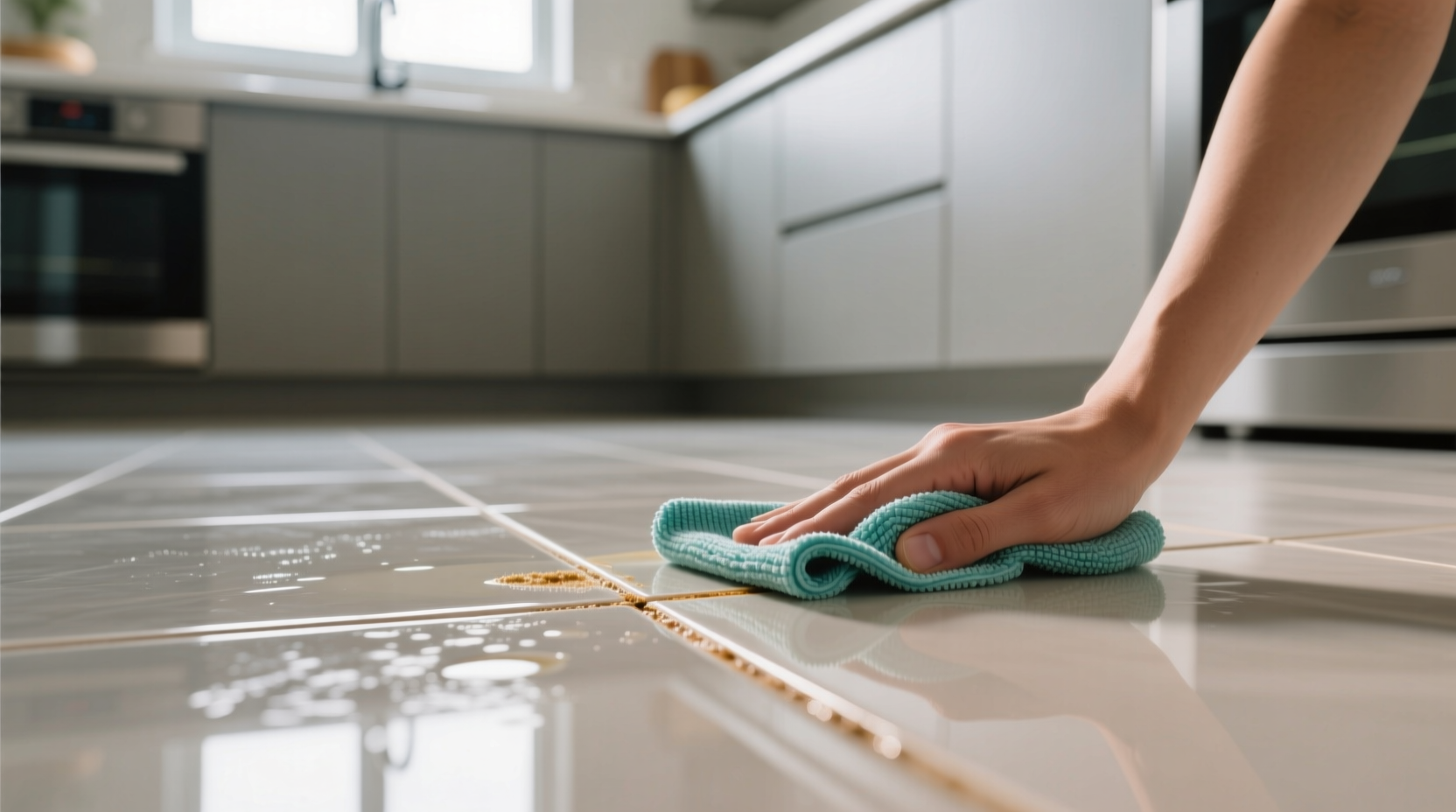 how to clean floor tile grout without scrubbing