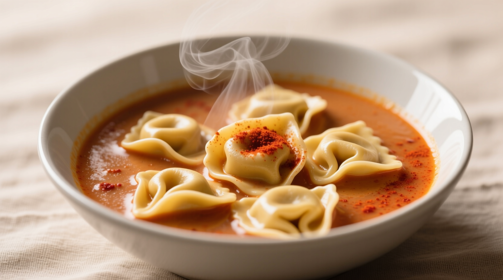 Spice compatibility chart showing smoked paprika pairing with cream-based tortellini soup