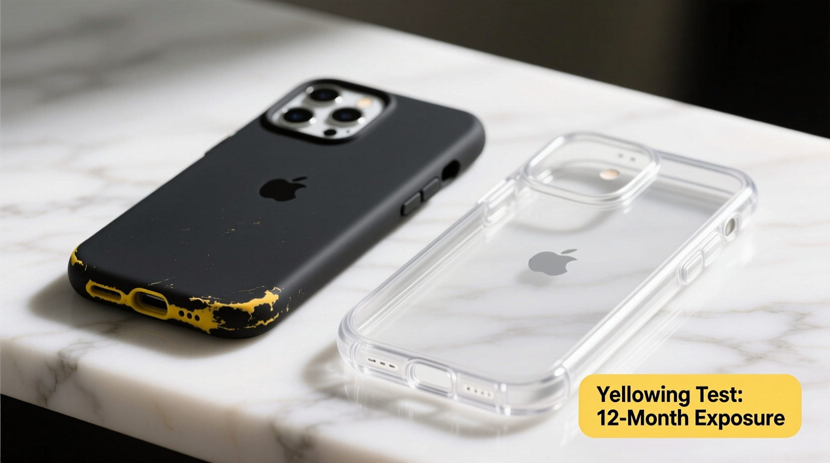 iphone case vs clear case will a normal case turn yellow or is clear always the best