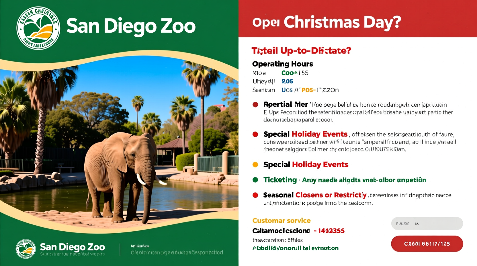 is san diego zoo open on christmas day