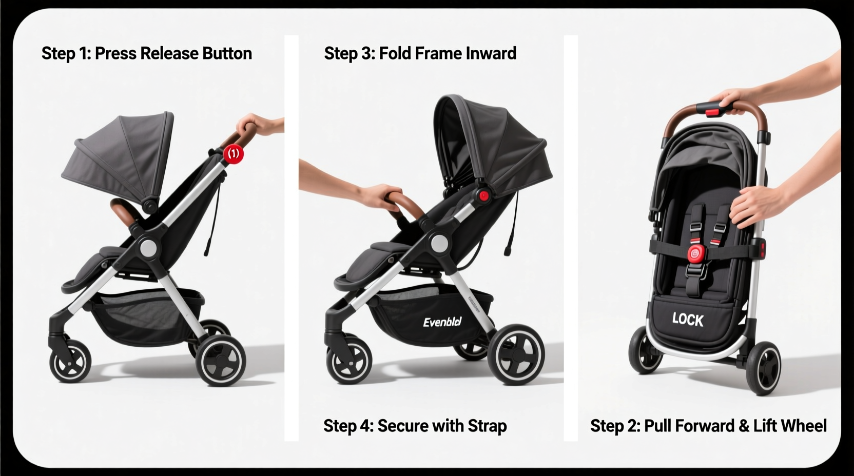 step by step guide to easily collapse your evenflo stroller for quick storage