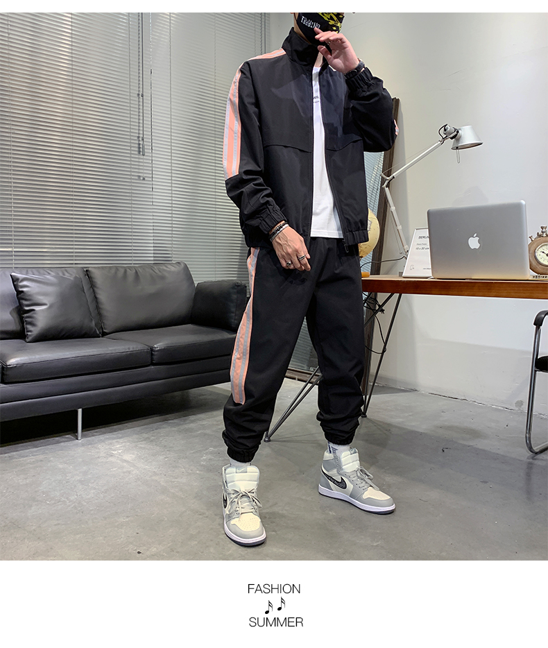 Mens plus Tracksuit Set Two Piece  Sports Wear Jogging Suit Autumn  Men Colorblock Outfits Gym CLothes Men streetwear tracksuit