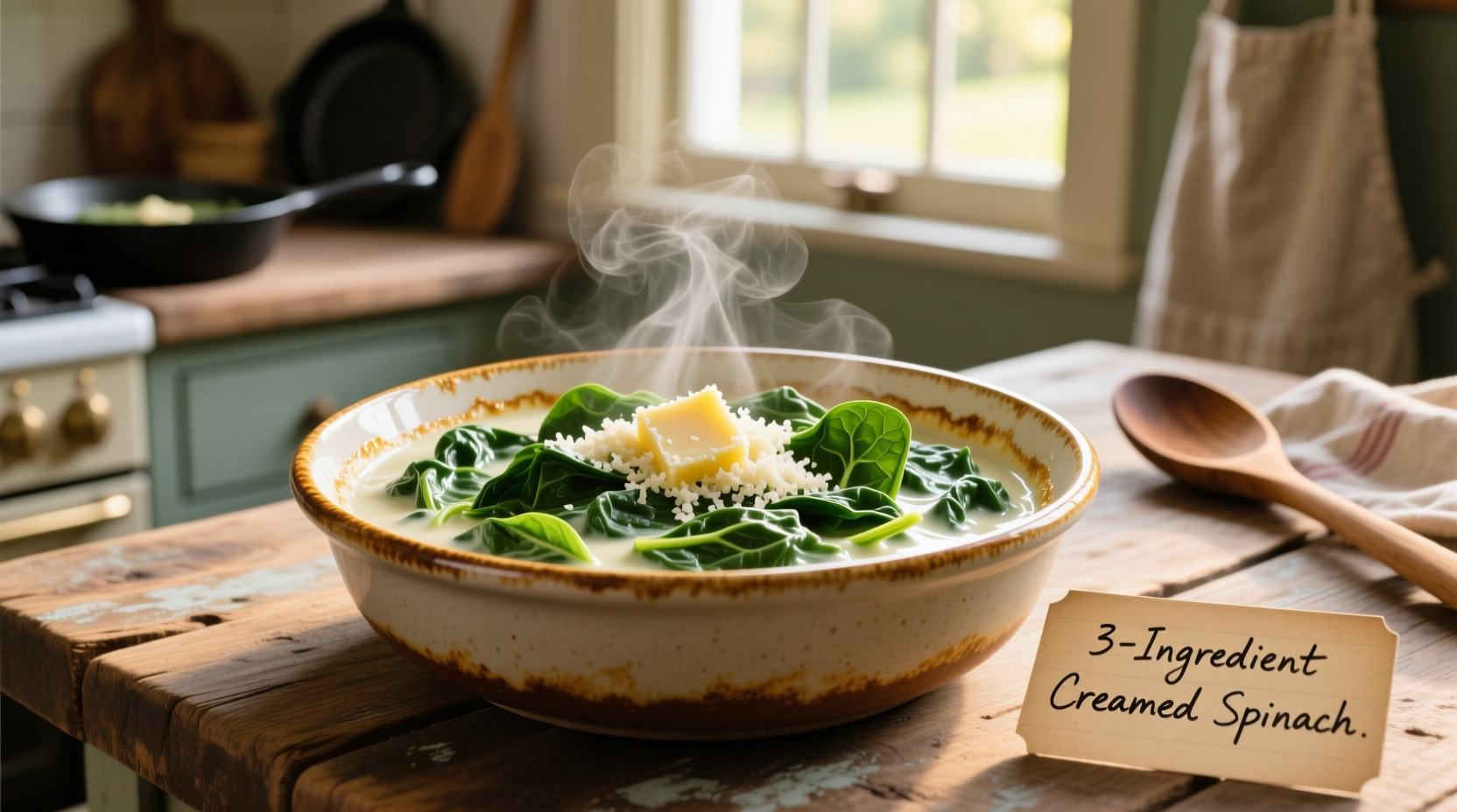 3-Ingredient Creamed Spinach Recipe in 15 Minutes