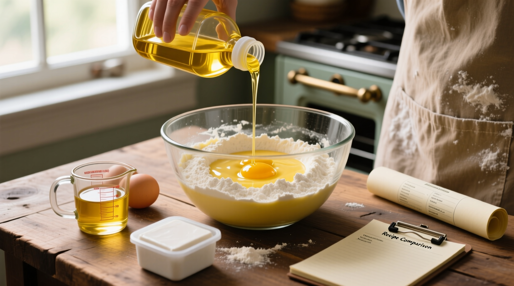 substituting oil for shortening in a cake recipe