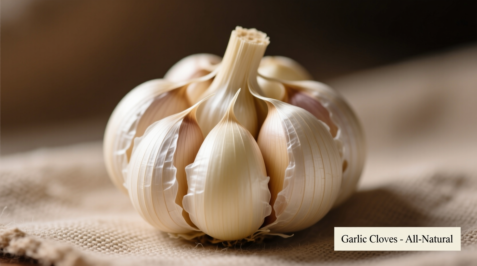 Close-up of garlic bulbs with cloves