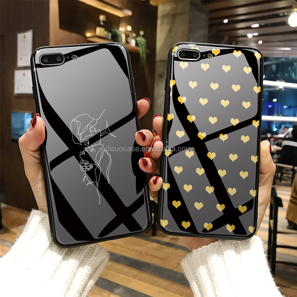 甜钢化玻璃手机壳适用于iphone 8x6s 7 plus定制capa diy手机壳适用于