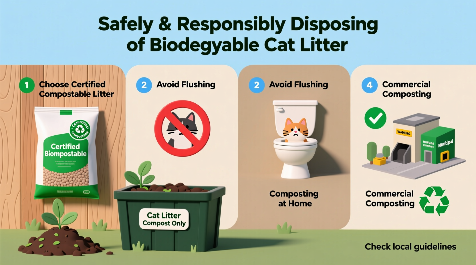 a complete guide to safely and responsibly disposing of biodegradable cat litter