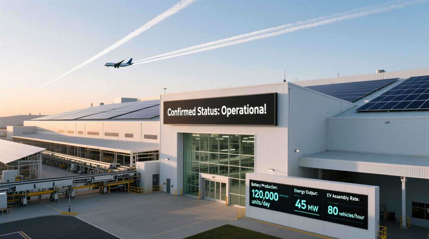 contrail tesla gigafactory install