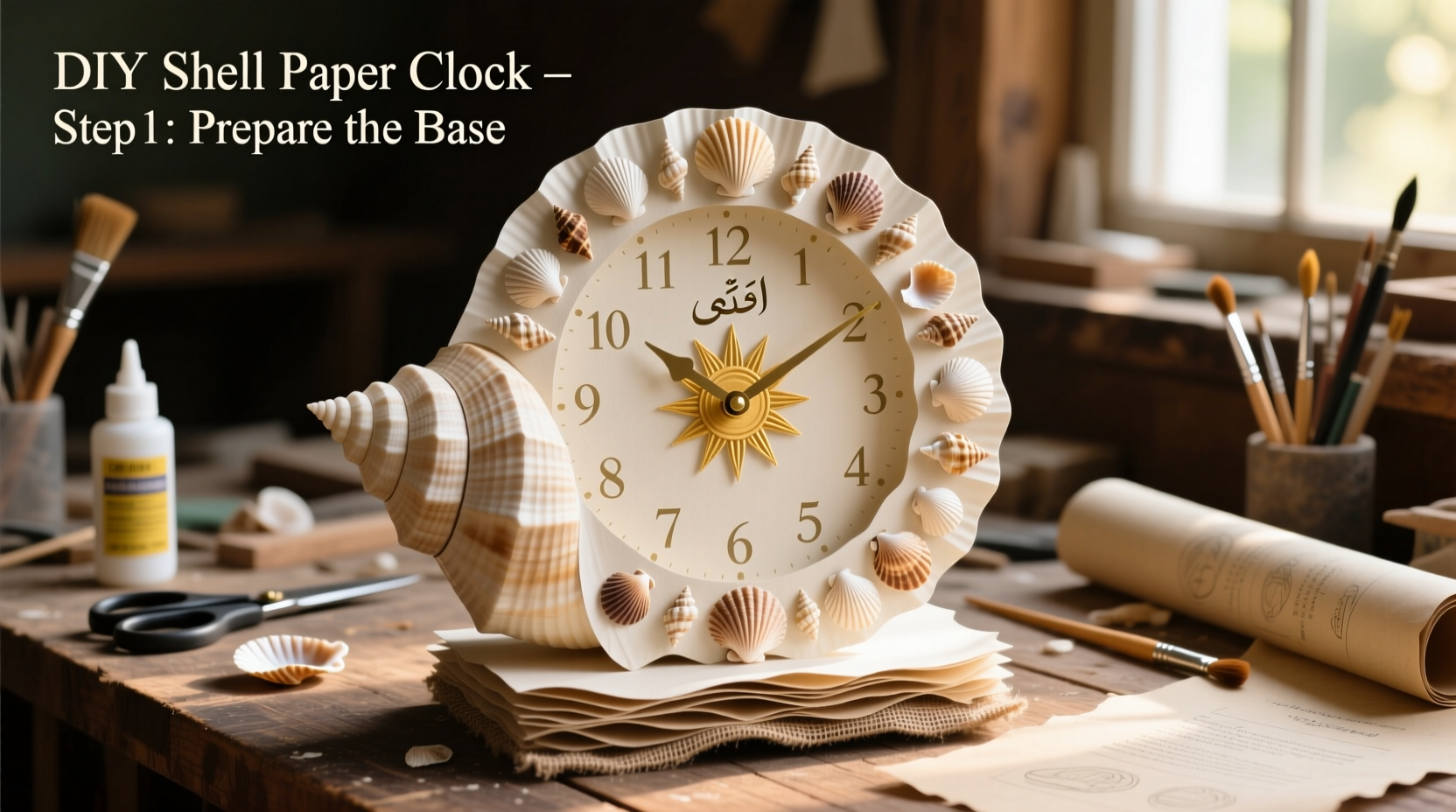 creative diy guide how to craft a beautiful shell paper clock from scratch
