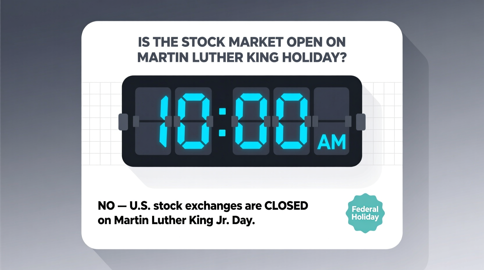 is the stock market open on martin luther king holiday