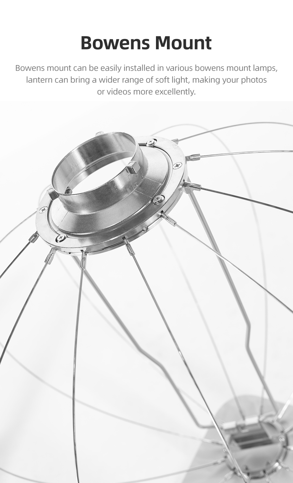 AMBITFUL 65cm 25.6" Lantern Foldable Quick-install Portable Round Shape Softbox Light for Bowens Profoto Elinchrom Studio Flash