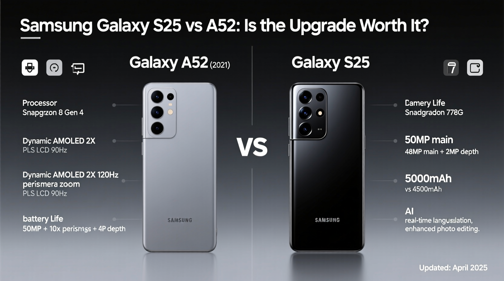 is the samsung galaxy s25 worth the upgrade from the a52 what do you actually gain
