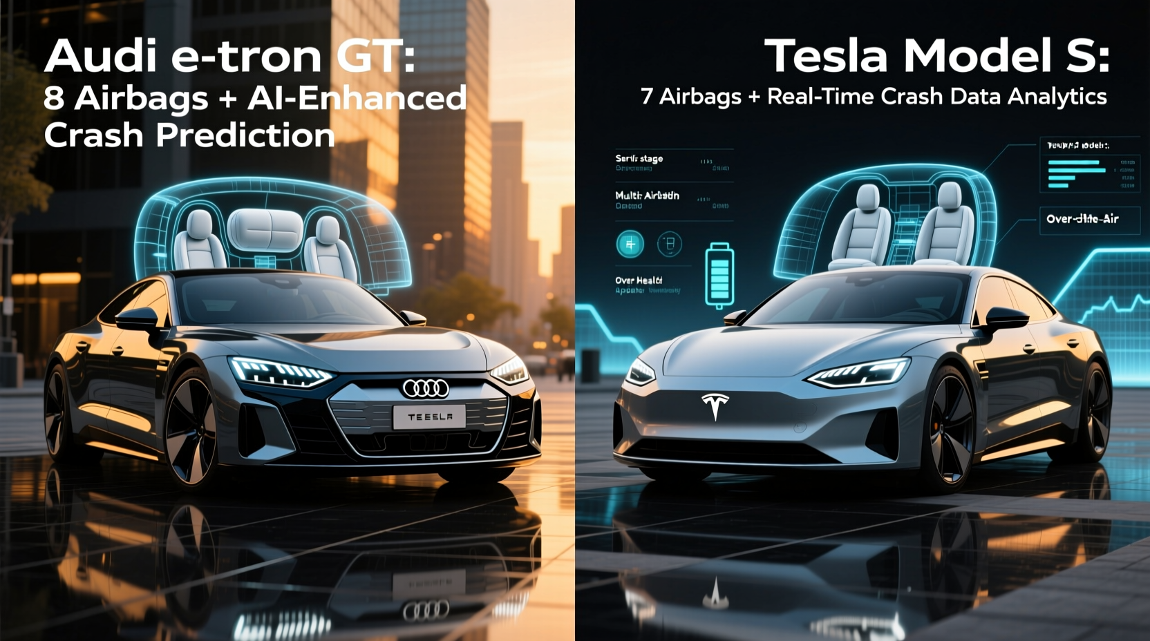 audi etron gt vs tesla airbag