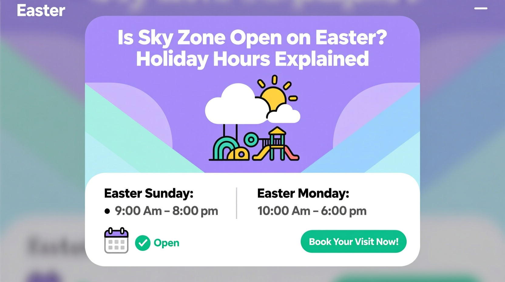 is sky zone open on easter