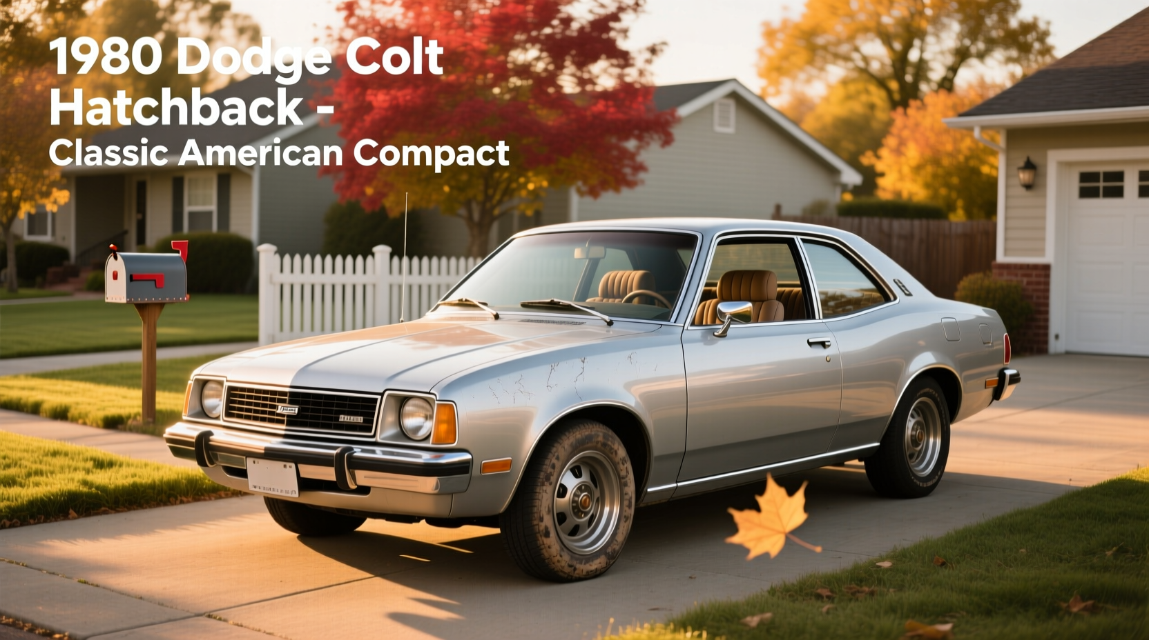 1980 Dodge Colt hatchback in beige on city street