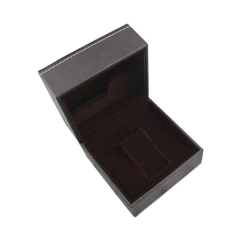 Wooden Box factory customized luxury custom black red white pu leather watch box