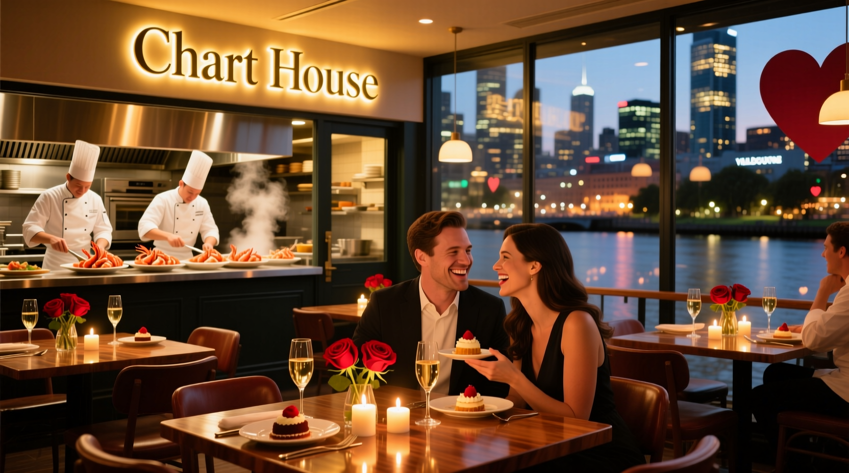 is the melbourne chart house busy on valentines day
