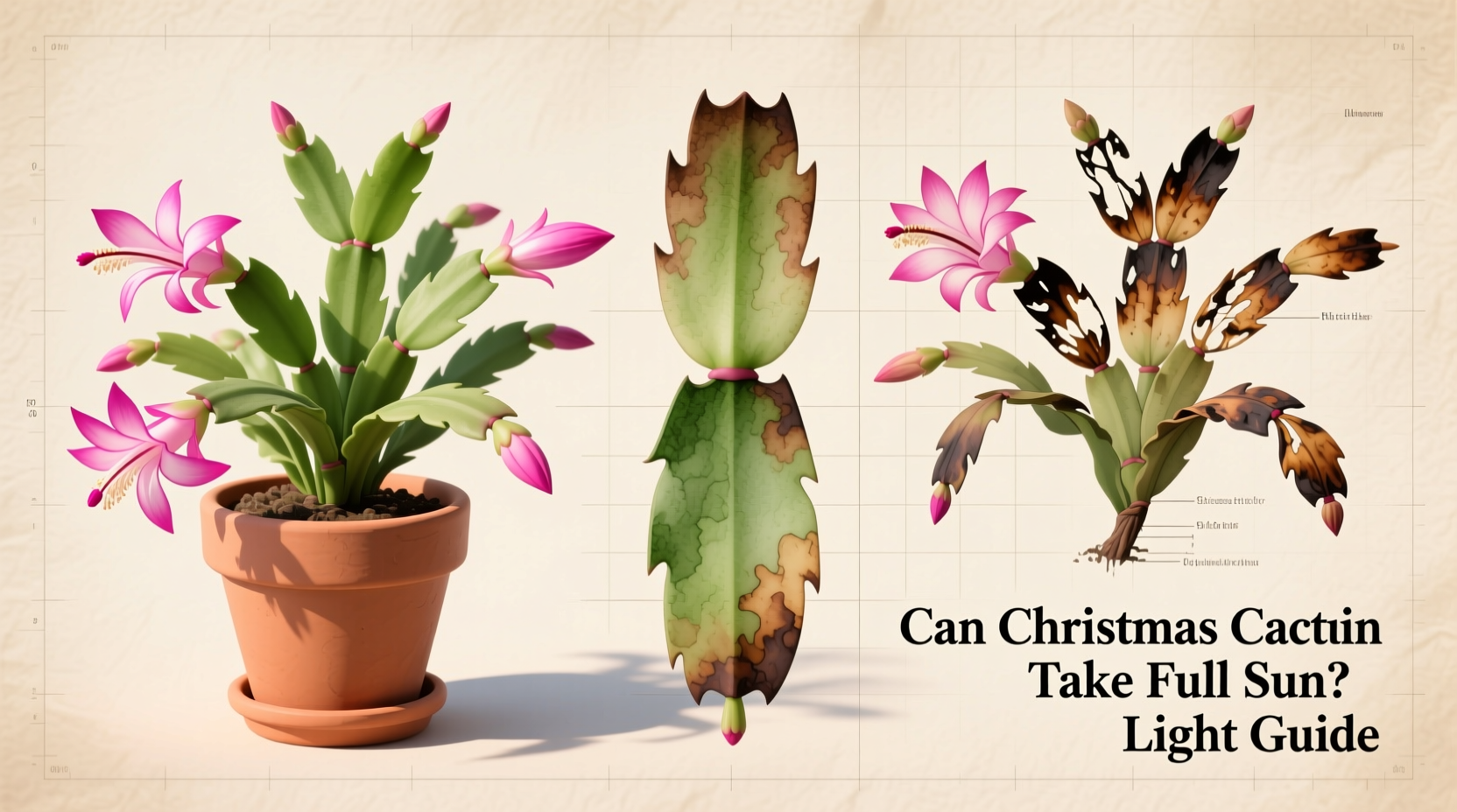 can christmas cactus take full sun