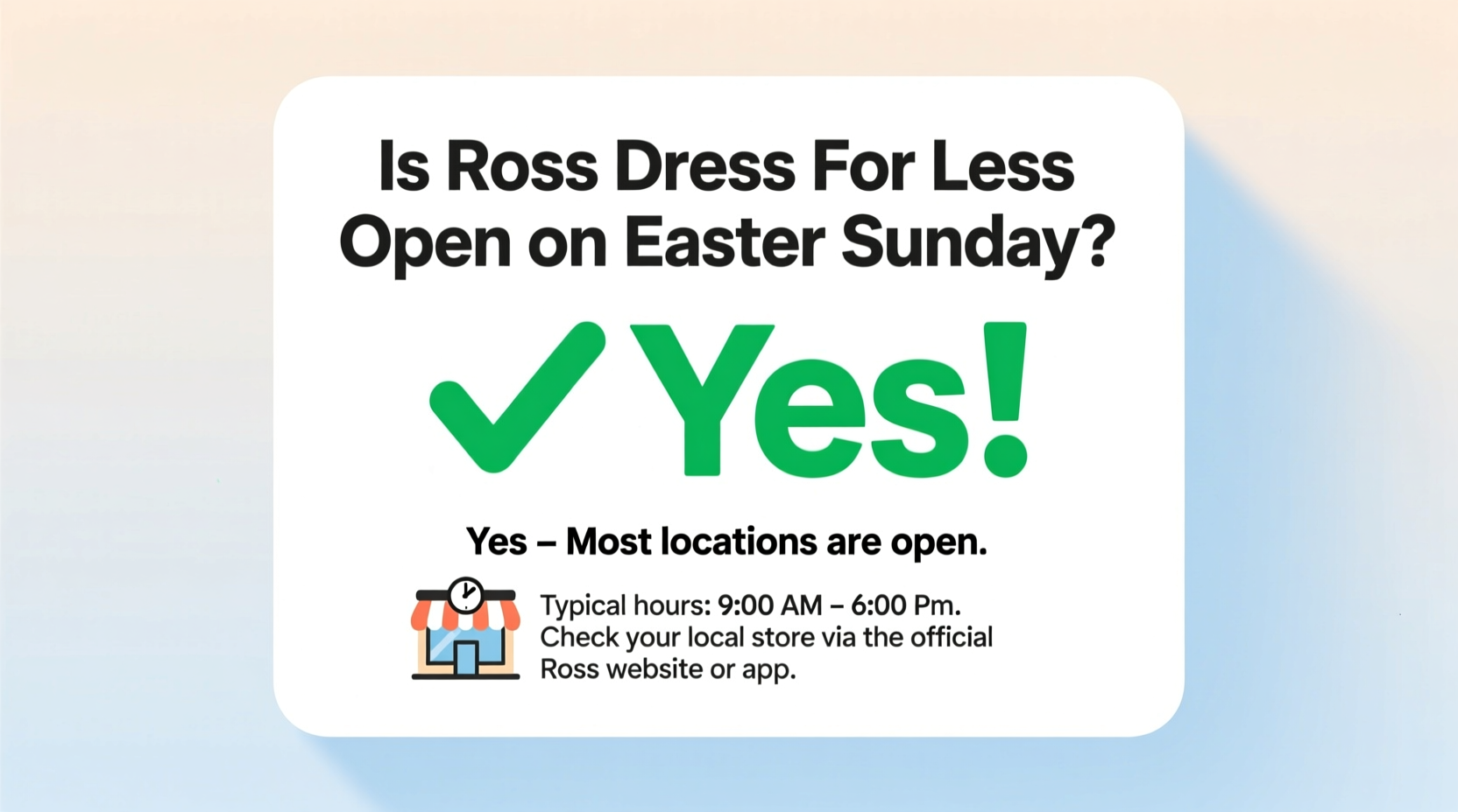 is ross dress for less open on easter sunday