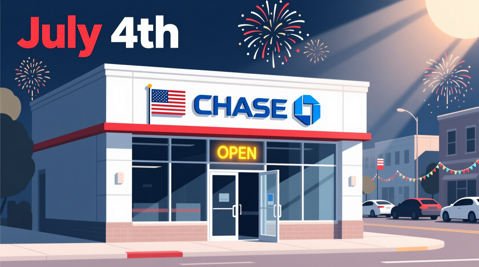 is chase open on 4th of july