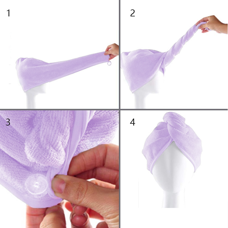 High quality wholesale soft cotton quick dry high absorbent wrap hair towel