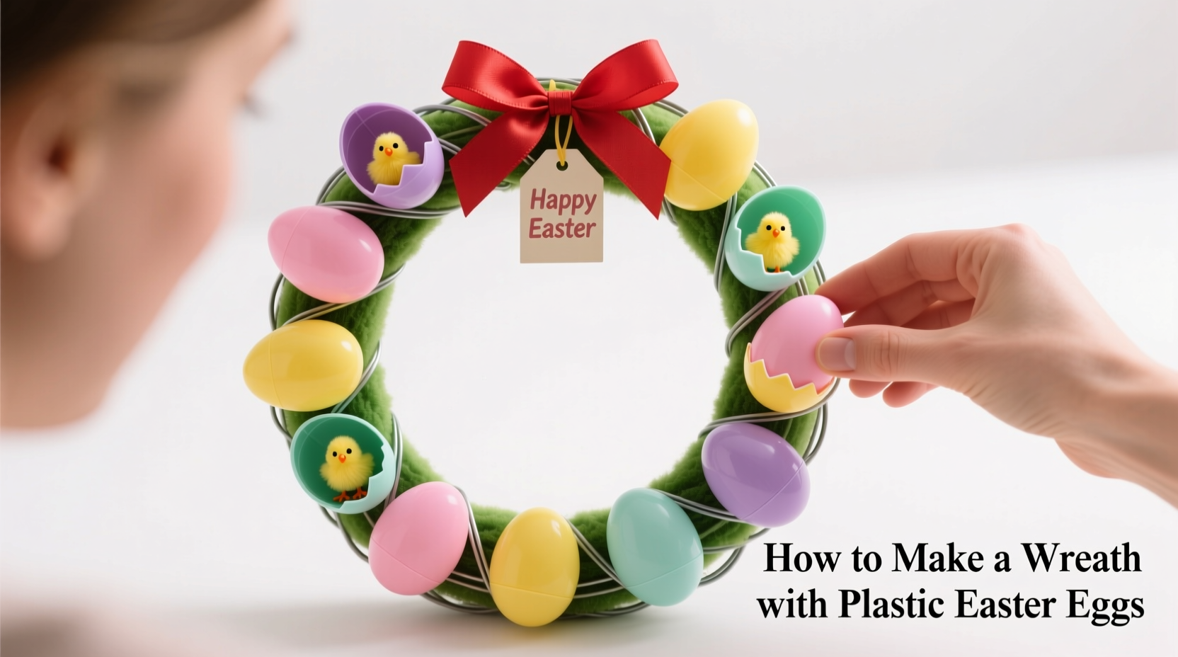 how to make a wreath with plastic easter eggs