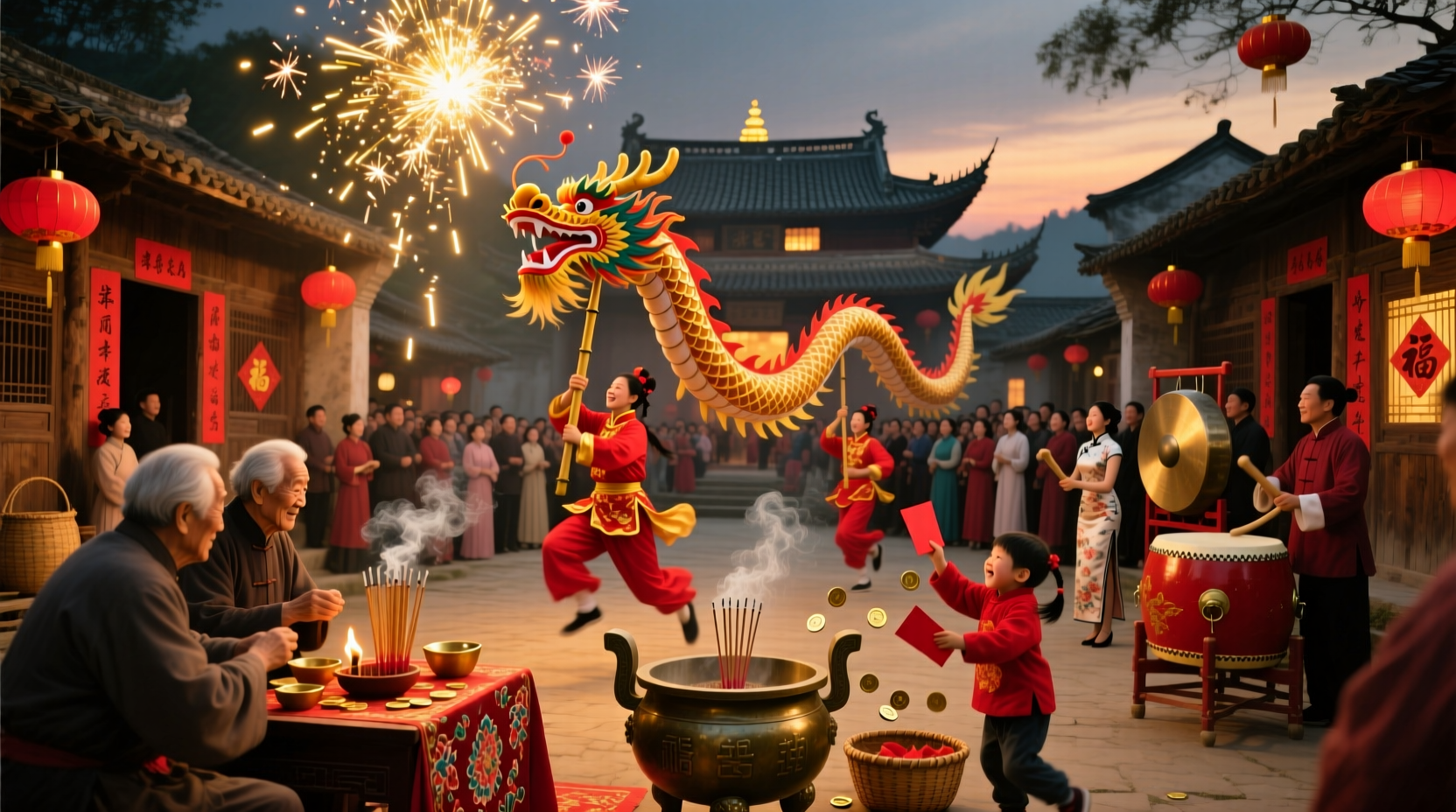 what is the dances and rituals for chinese new year