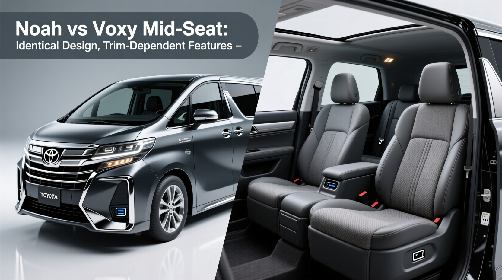 Noah vs Voxy Middle Seat: Identical Design, Trim-Dependent Features