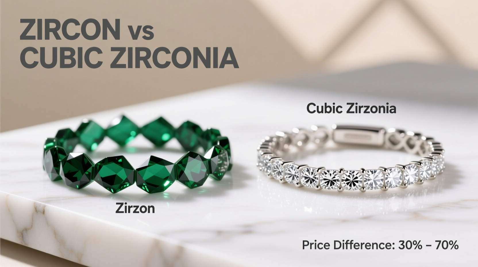zircon vs cubic zirconia bracelets is the cheaper one really that obvious