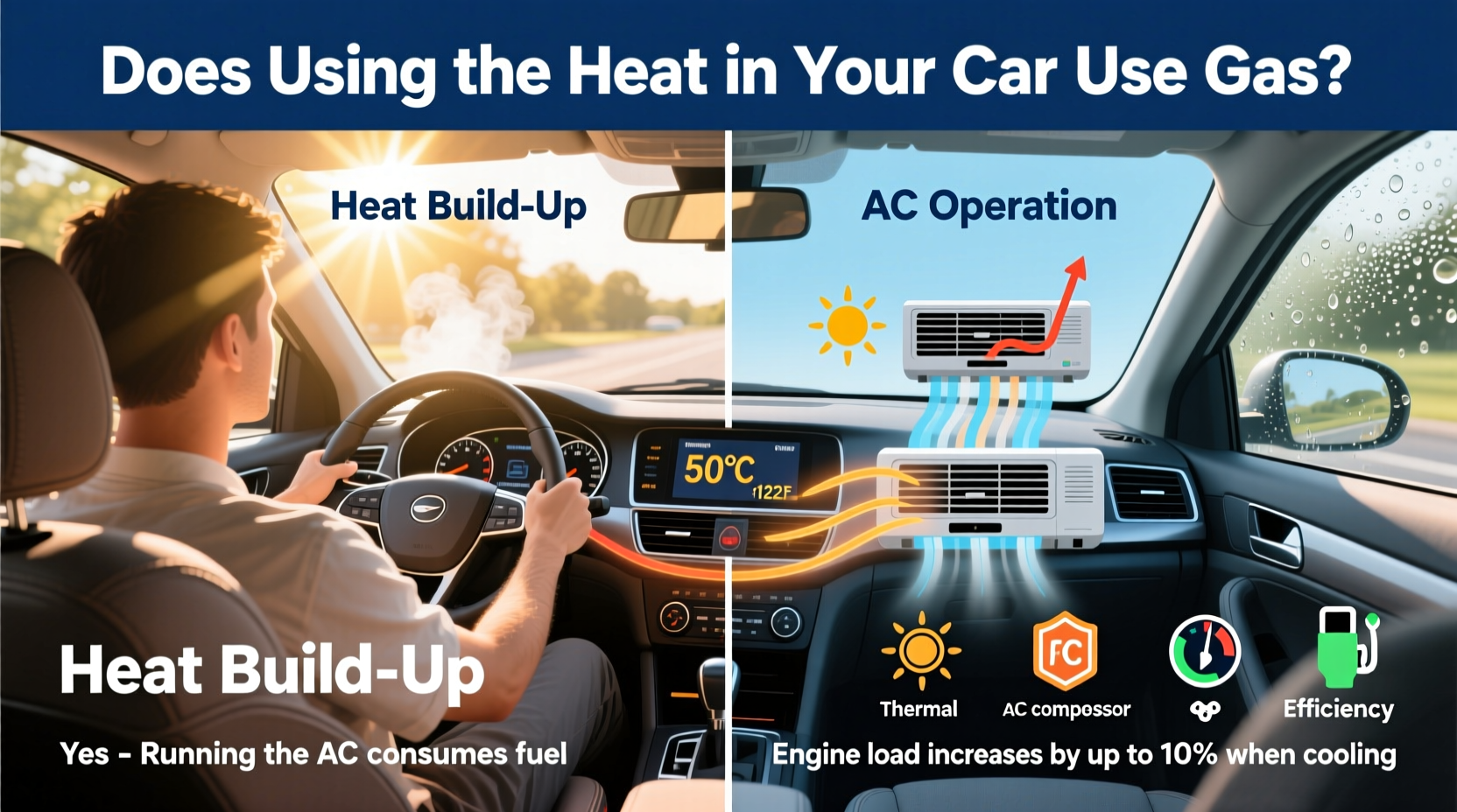 does using the heat in the car use gas