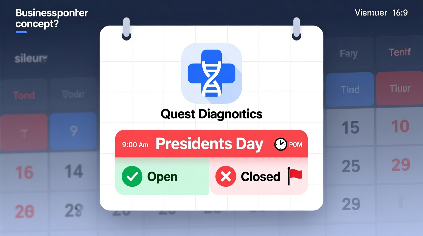 is quest diagnostics open on presidents day