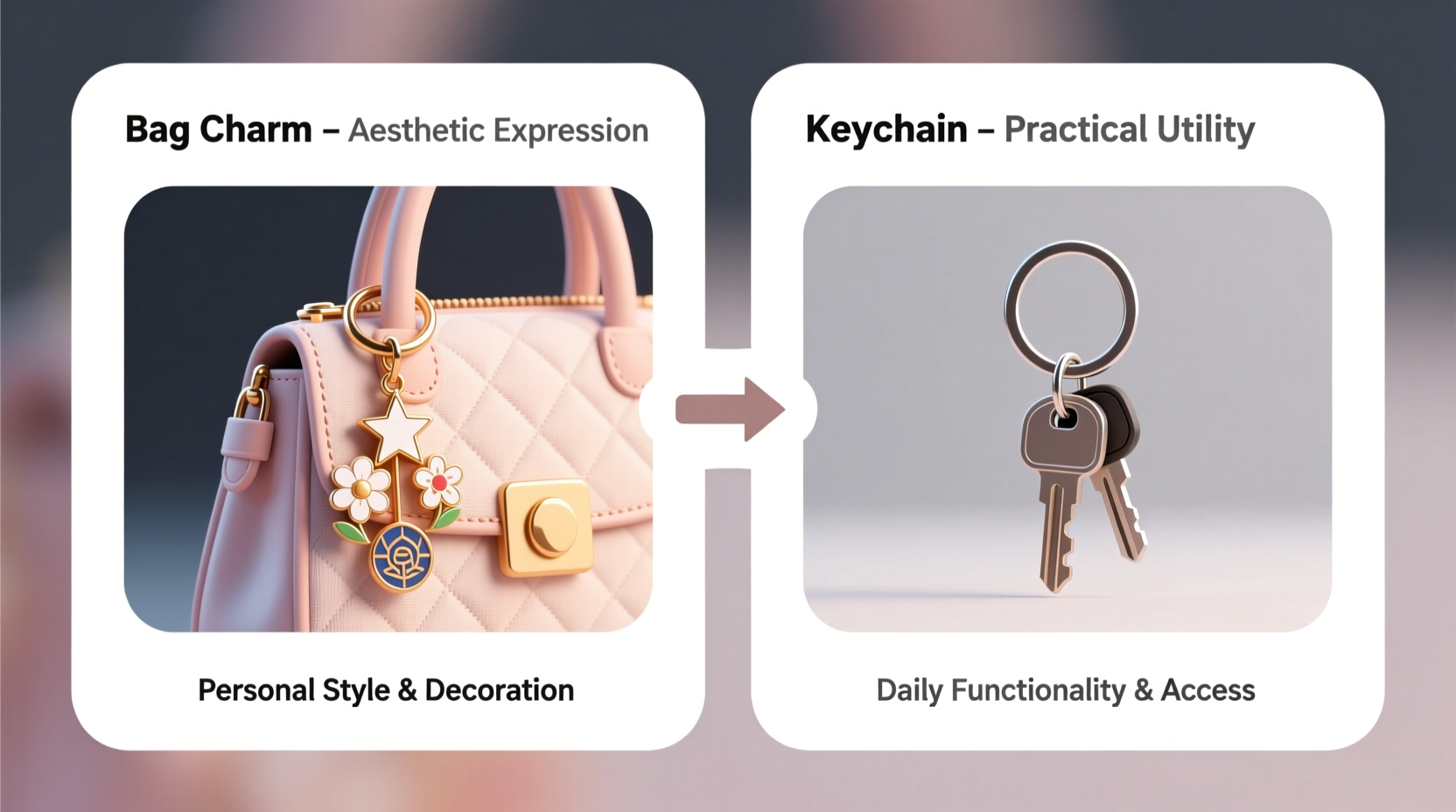 bag charm vs keychain are they really different or is it just marketing hype